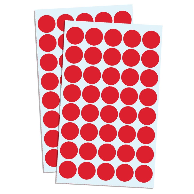 TownStix 2000 Pack, 3/4" Round Dot Stickers Circle Labels - Red - Image 1